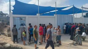 وصول شحنة مساعدات غذائيّة إلى سكّان شمال غزّة مصدر الصورة: البطريركيّة اللاتينيّة-القدس
