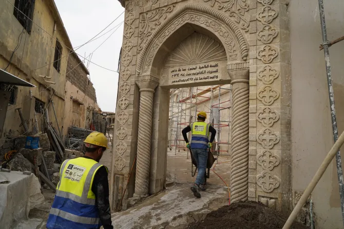 من أعمال إعادة إعمار كنيسة الطاهرة في الموصل