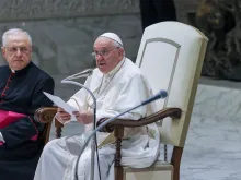 البابا فرنسيس في خلال المقابلة العامة الأسبوعيّة في قاعة بولس السادس في الفاتيكان-17 أغسطس/آب 2022